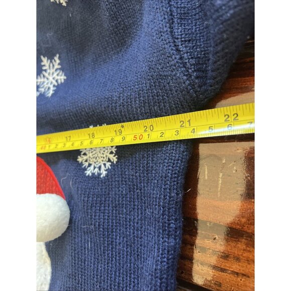 Blizzard Bay Christmas Cat Kitty Sweater Sequin Pompom Embroidered Sz Large - Picture 8 of 8